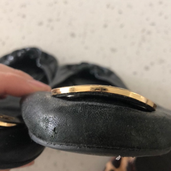 Black and Gold Tory Burch Ballet Flats - Picture 3 of 5